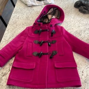 Kids pink Burberry pea coat, size 4